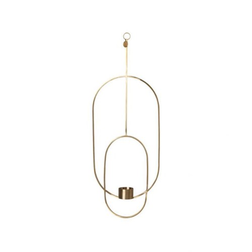 Świecznik wiszący - Tealight Deco - Owal - Złoty - ferm Living