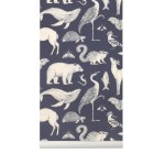 Tapeta Zwierzęta - Animals Blue - Katie Scott - ferm Living 
