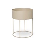 Plant box round, donica, doniczka, stolik, kwietnik stojący okrągły - czarny - ferm living