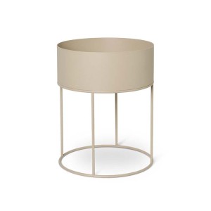 Plant box round, donica, doniczka, stolik, kwietnik stojący okrągły - czarny - ferm living