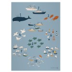  Plakat, liczby, Siedem mórz, Seven Seas - Sebra 