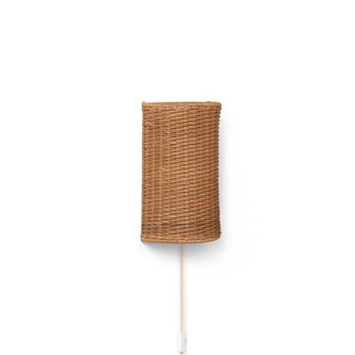 Kinkiet rattanowy, lampa ścienna, ferm living