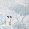 Classic Hua Trees Mural Wallpaper Blue - Niebieski - Sian Zeng