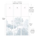 Blue Classic Hua Trees Mural Wallpaper  - Niebieskie Drzewa Hua - Sian Zeng