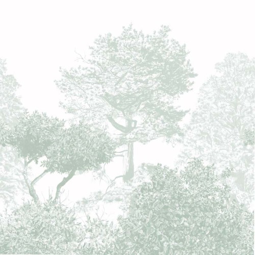 Classic Hua Trees Mural Wallpaper Dusty Green - Zielony - Sian Zeng