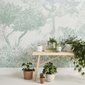 Dusty Green Classic Hua Trees Mural Wallpaper  - Zielony - Sian Zeng