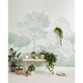 Zielone drew Hua - Dusty Green Classic Hua Trees Mural Wallpaper  - Sian Zeng
