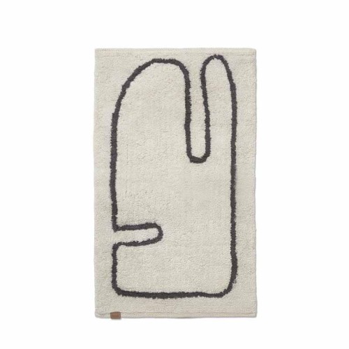 Dywanik łazienkowy - kolor biało - kawowy - ferm Living.jpg