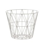 Druciany Kosz szary L,  Wire Basket  Light Grey Large - ferm Living - ostatnia sztuka
