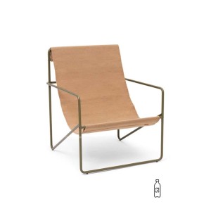 Fotel Desert Lounge Olive, oliwkowa rama + sand siedzisko - Ferm Living