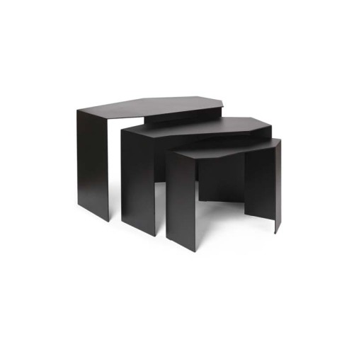 Shard Cluster Tables - Set of 3 - Black - ferm living