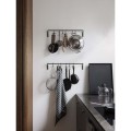 Kitchen Rod incl. 6 hooks - Black - ferm living