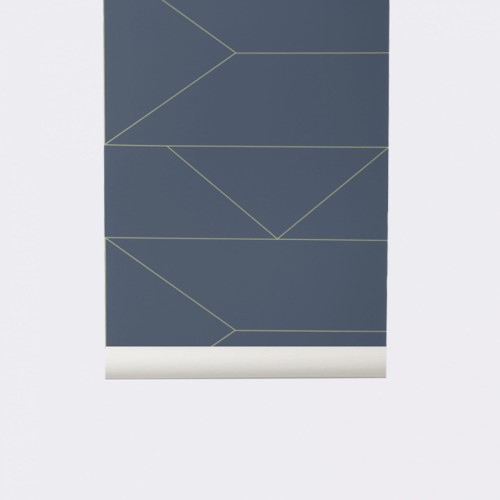 Tapeta Lines Dark Blue - ferm Living