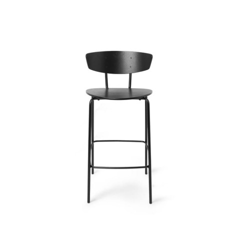 Krzesło barowe niskie, hoker - Herman Counter Chair - Black - Ferm Living