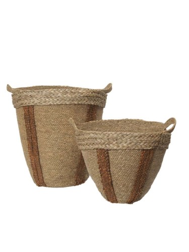 Mar Woven Baskets - Set of 2 - Natural/Red Brown - Ferm Living
