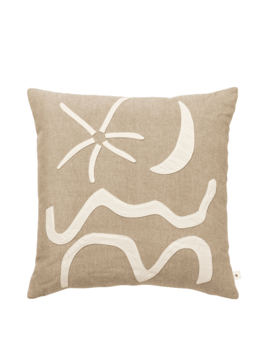 Ferm Living  Kove Applique Cushion Tan Cashmere