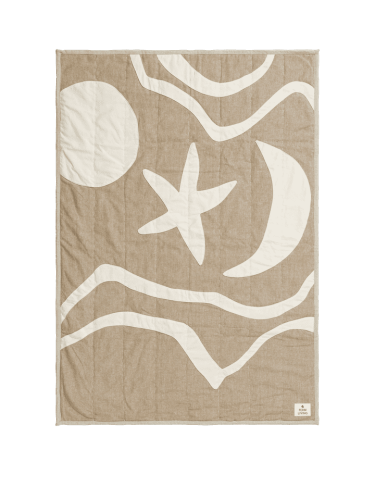 FermLiving Kove Applique Quilted Blanket Tan Cashmere