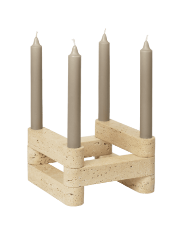 Ferm Living SS25 Newel Modular Candle Holder Set Travertine.png