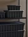 Czarne pojemniki duże,Charcoal, 2 sztuki - Paper Pulp Box Large - Set of 2 - ferm living