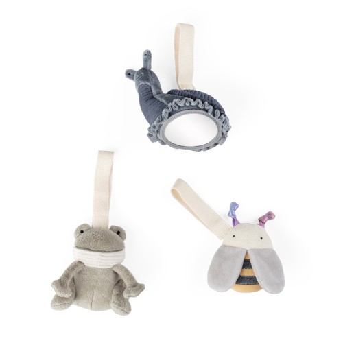 3 pcs, frog/bee/snail - Sebra