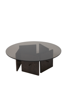 Stolik szklany Aukko Coffee Table - Tinted Glass/Dark Stained Oak- Ferm Living