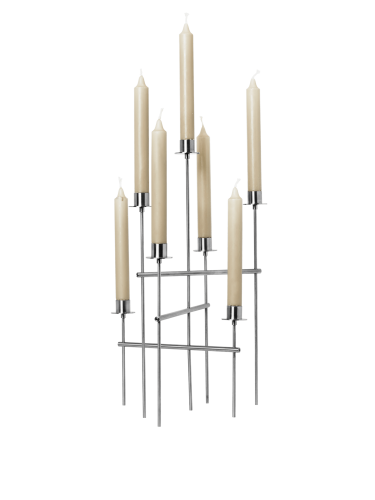 Świecznik Elysia Candelabra - Brushed Stainless Steel - ferm Living