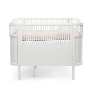 Łóżeczko Sebra Bed Baby & Jr., rosnące z dzieckiem, drewniane, białe - Sebra