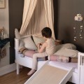 Łóżko drewniane białe - Junior & Grow - młodzieżowe rosnące z dzieckiem od 164 do 204 cm.jpg