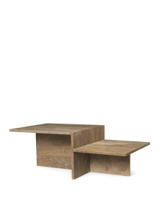 Stolik kawowy Distinct Coffee Table - Dark Brown Travertine - ferm living 