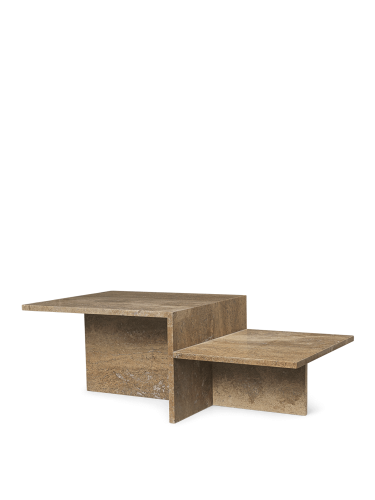 Stolik kawowy Distinct Coffee Table - Dark Brown Travertine - ferm living