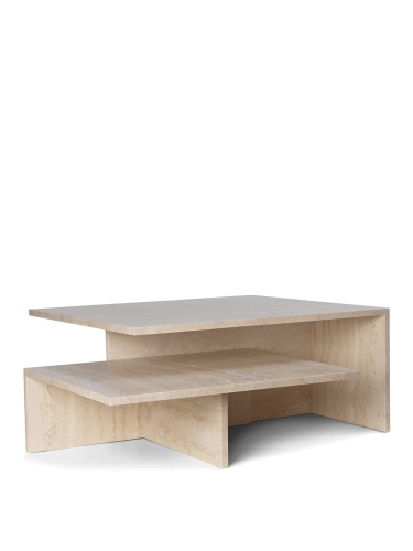 Stolik kawowy podwójny, Distinct Grande Duo Travertine - ferm living