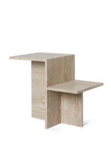 Stolik kawowy boczny, pomocnik, Distinct Side Table - Travertine - ferm living