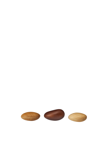 Kamyki z drewna, 3 szt. - Pebble Shakers - Set of 3 - Multi - Ferm Living