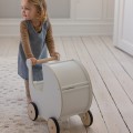 Stabilny wózek dla lalek, drewniany, biały - Doll's pram, wooden, classic white - Sebra