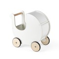 Wózek drewniany, biały - Doll's pram, wooden, classic white - Sebra