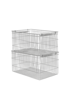 Koszyki Cala ze stali nierdzewnej - Cala Stackable Baskets - Set of 2 - Stainless Steel - Ferm Living