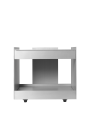 Lager Low Trolley with Drawer - Aluminium