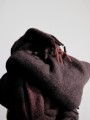 Ferm Living Koc z moheru Blur - Blur Mohair Blanket - Dark Chocolate/Oxide Red
